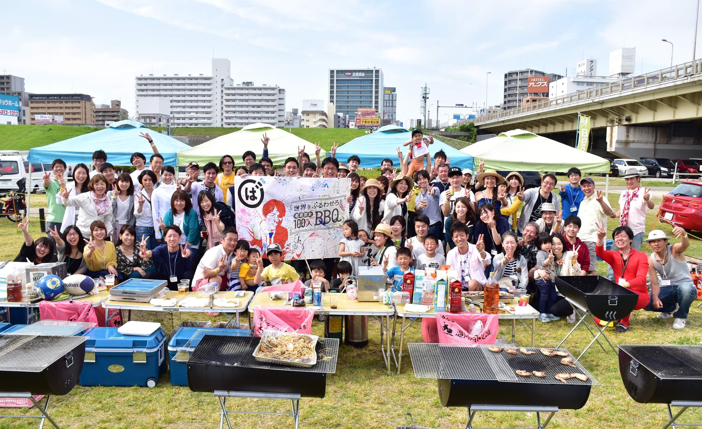 100人BBQの様子